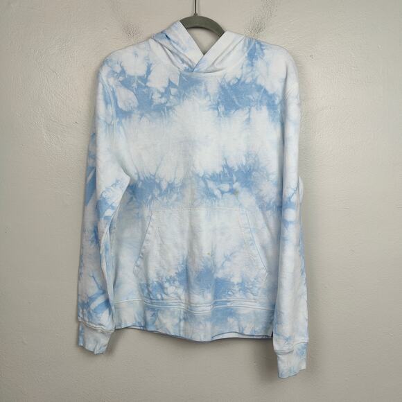 Faherty Other - Faherty Tie Dye Hoodie Sweatshirt Mens Medium White Blue Pullover Cotton Terry